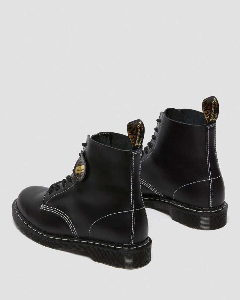 Black Men's Dr Martens 1460 Pascal Made in England Cavalier Leather Lace Up Boots | CA 527YXF